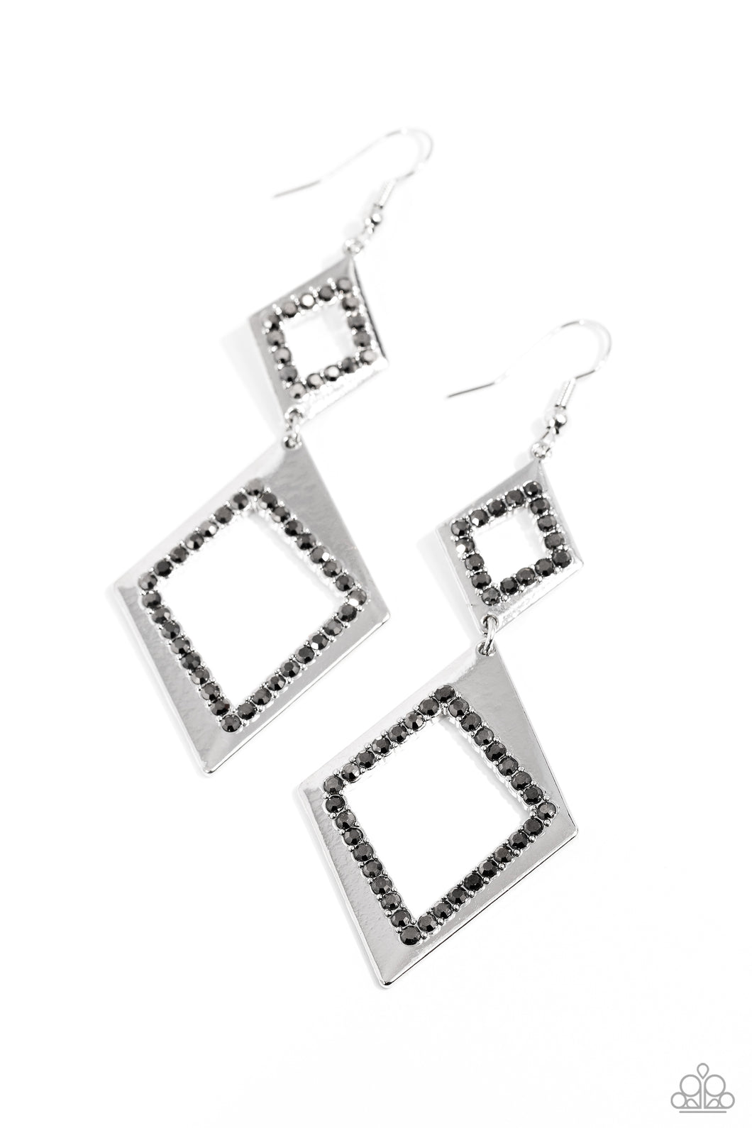 Deco Decoupage Earring - Silver