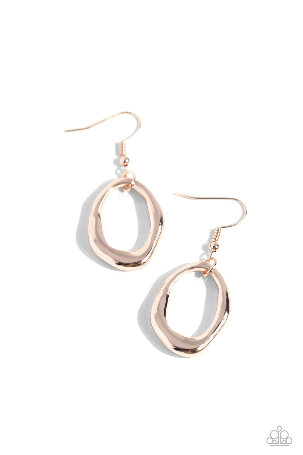 Asymmetrically Artisan Earring - Rose Gold