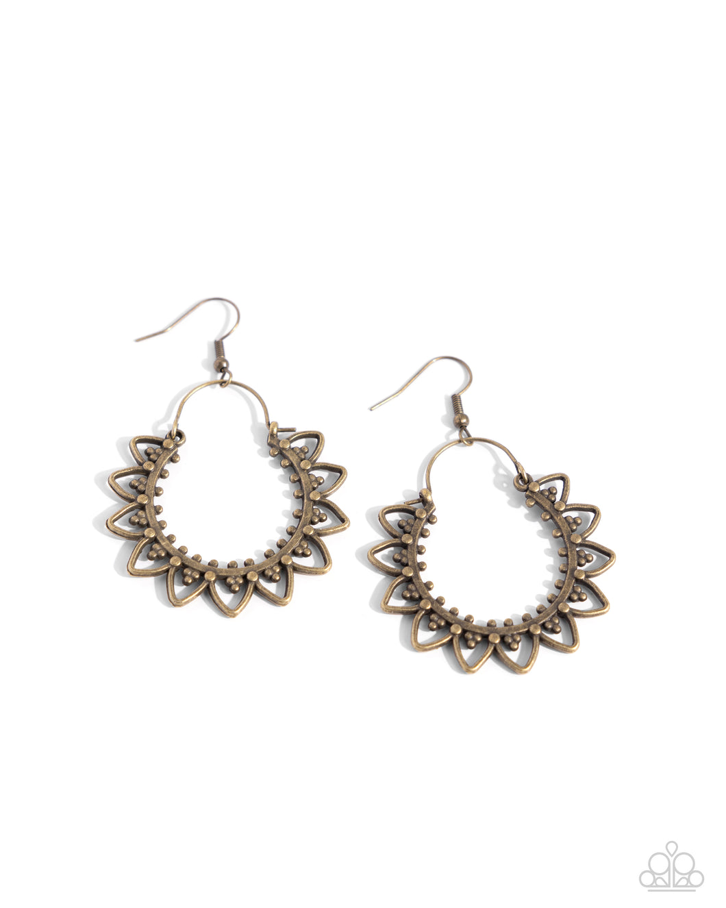 Botanical Tambourine Earring - Brass