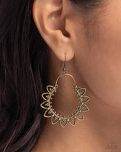 Load image into Gallery viewer, Botanical Tambourine Earring - Brass
