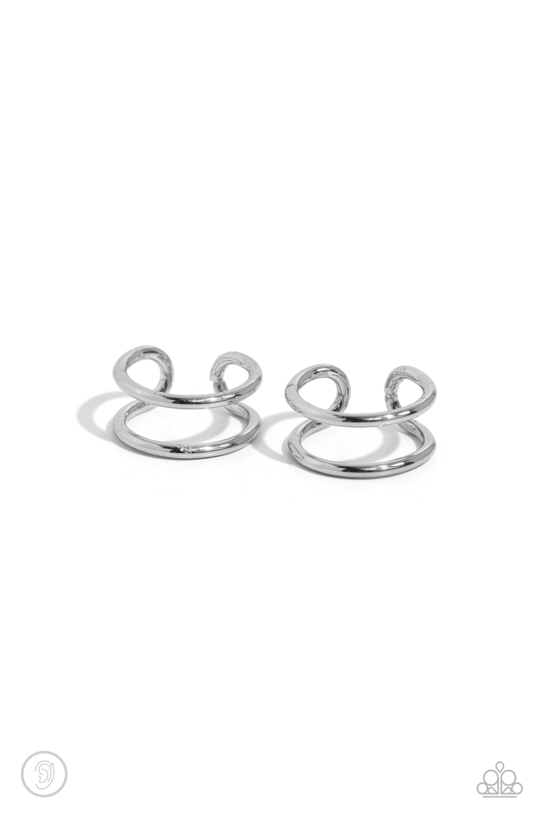 Metallic Moment Cuff Earring - Silver