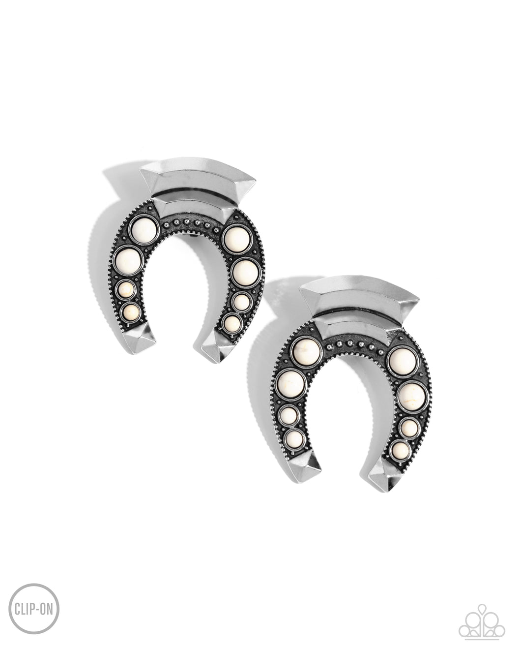 Harmonious Horseshoe Earring - White