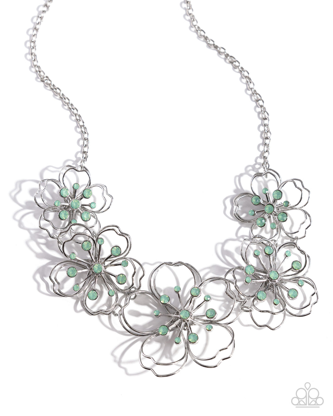 Wiry Wallflowers Necklace Set - Green