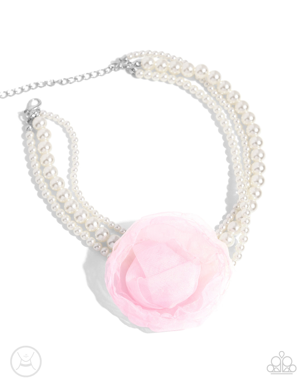 Radiant Rosette Necklace Set - Pink