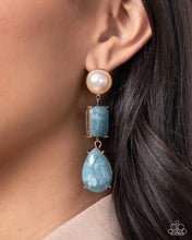 Load image into Gallery viewer, Marbled Masterpiece Earring - Blue
