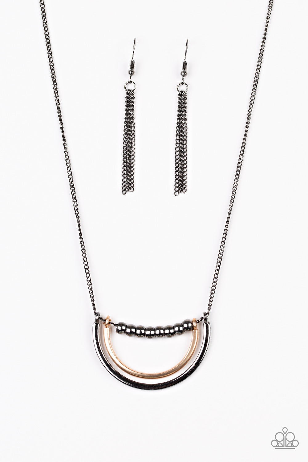 Artificial Arches Necklace Set - Black