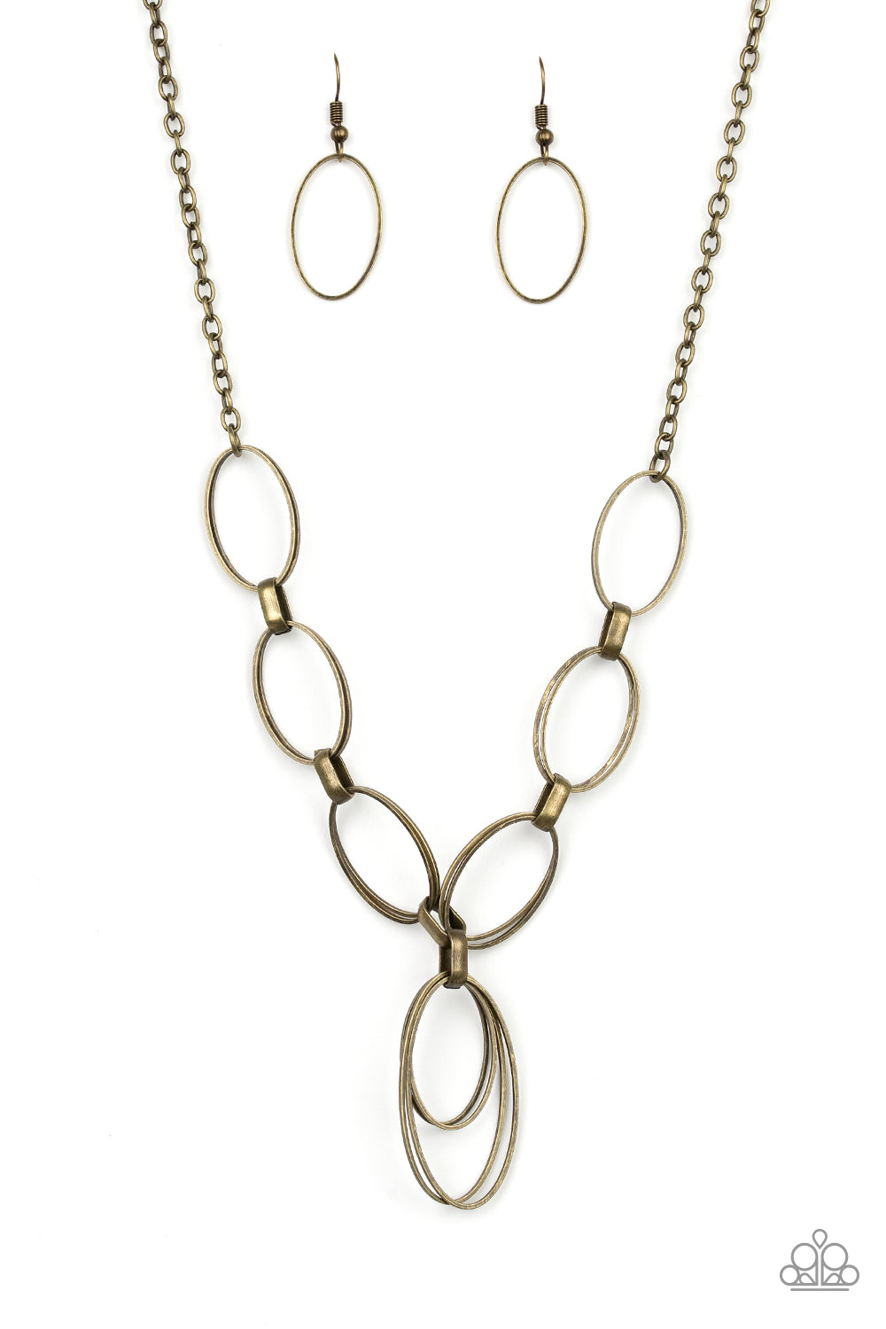 All OVAL Town Necklace Set - Brass