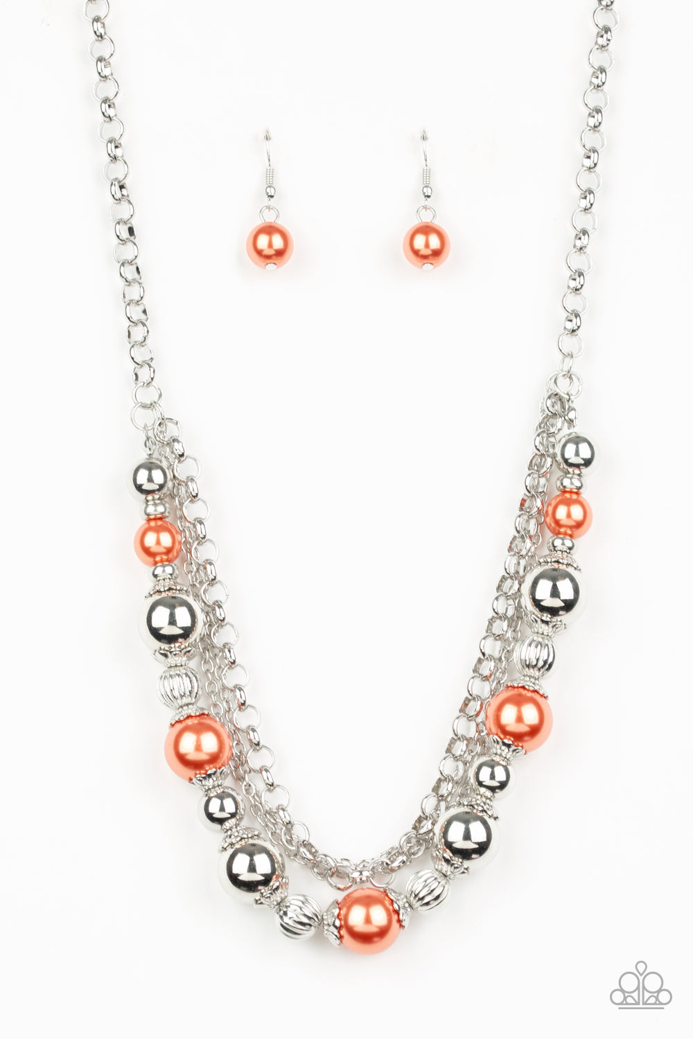 5th Avenue Romance Necklace Set - Orange