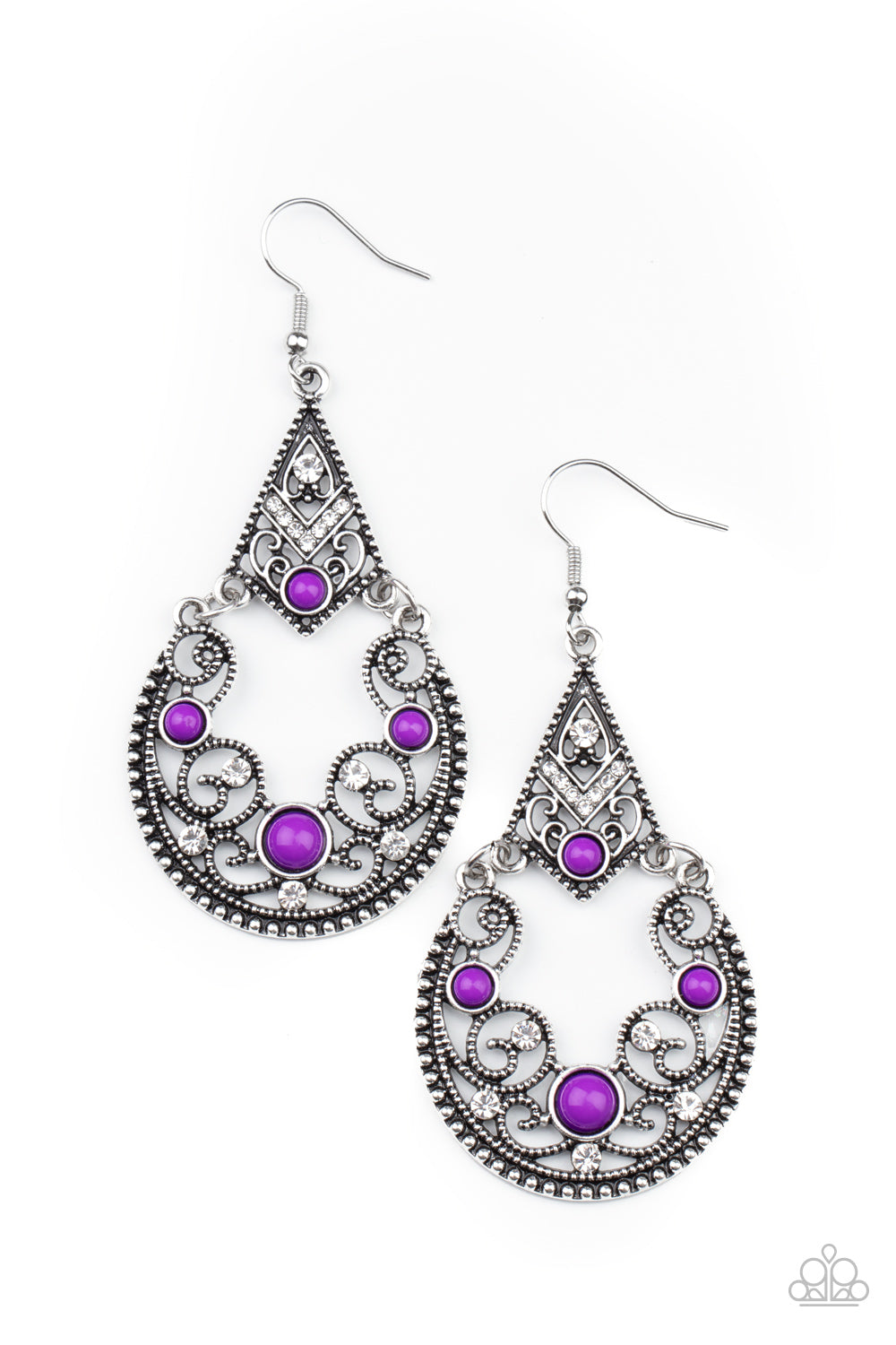 Bohemian Ball Earring - Purple