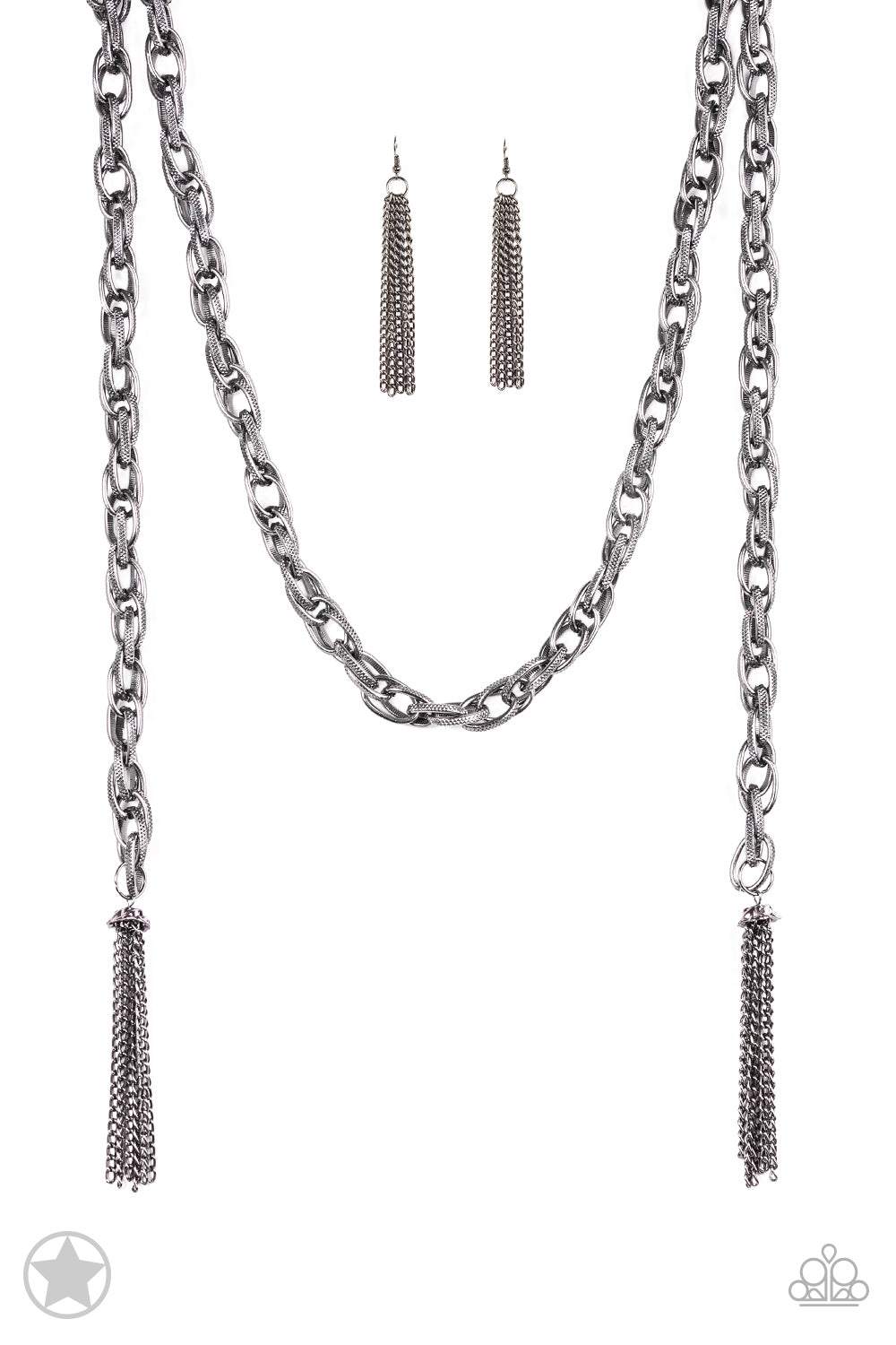 SCARFed for Attention Necklace Set - Gunmetal