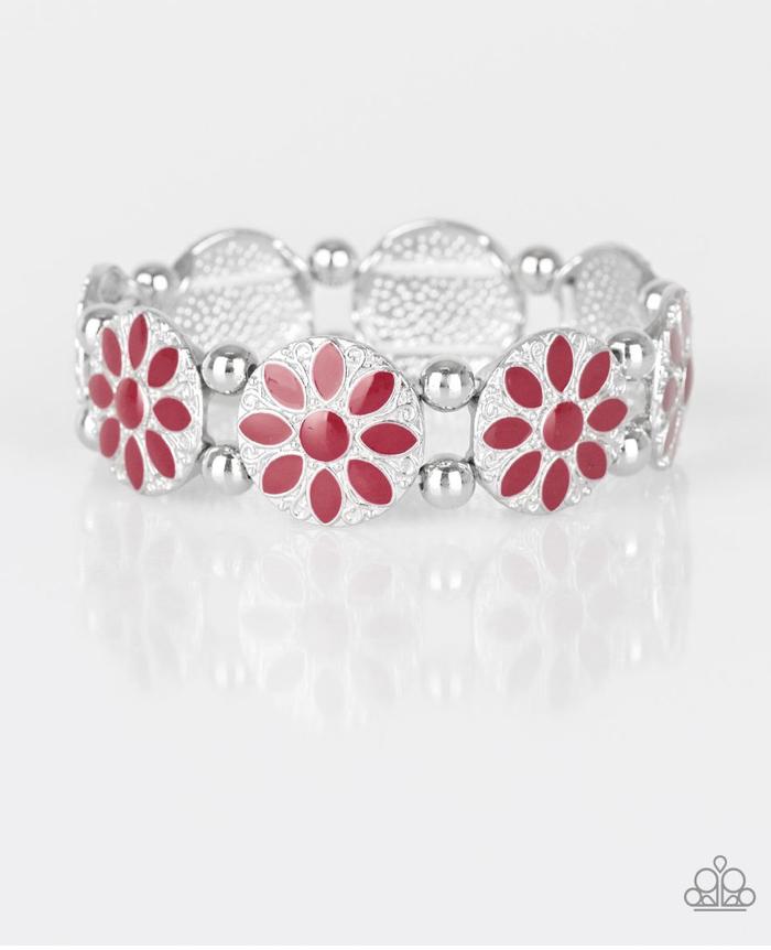 Dancing Dahlias Bracelet - Red