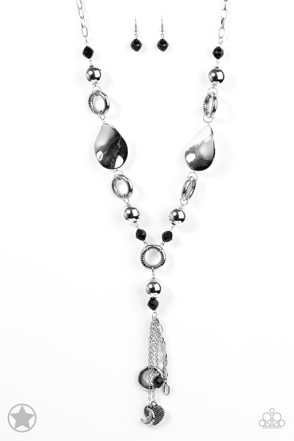 Total Eclipse Of the Heart Necklace Set - Silver