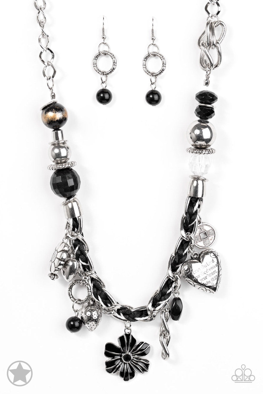 Charmed I'm Sure Necklace Set - Black